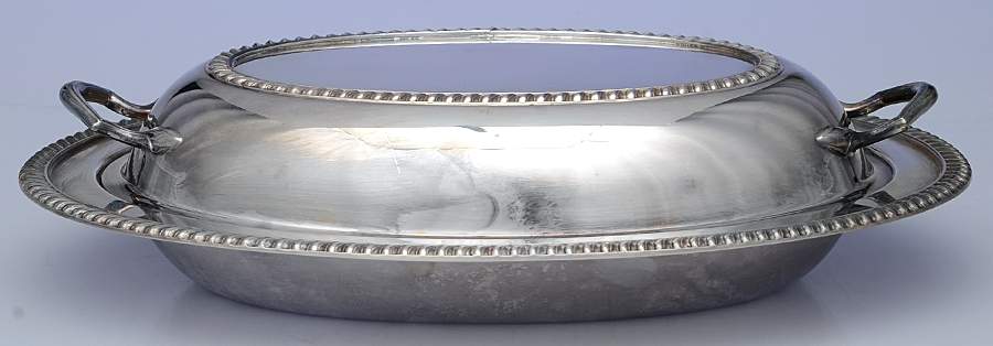 3155 (Silverplate, Hollowware) Double Vegetable Bowl by Crescent Silverware-1