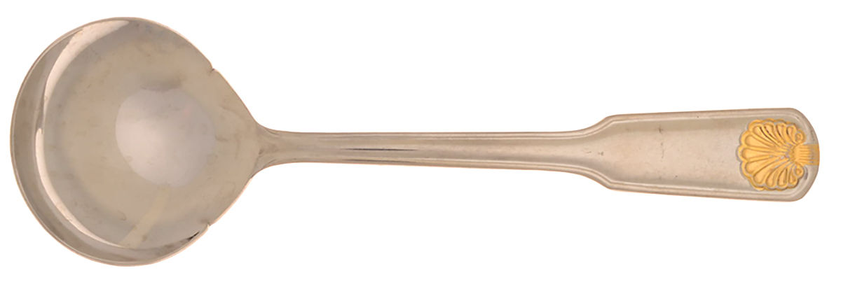 Shell-Gold Accent (Stainless) Solid Gravy Ladle by Cambridge Silver-1