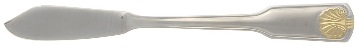Shell-Gold Accent (Stainless) Flat Handle Master Butter Knife by Cambridge Silver-1