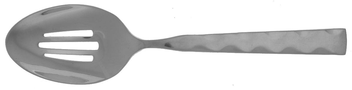 Tide (Stainless) Pierced Tablespoon (Serving Spoon) by Crate & Barrel Flatware-1