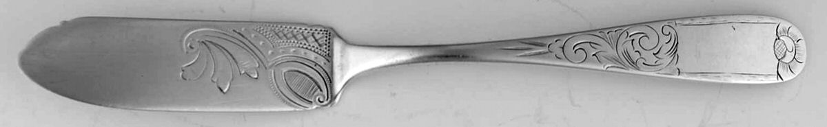 Mayflower (Coin) Flat Handle Bright Cut Master Butter by Canfield Bros & Co-1