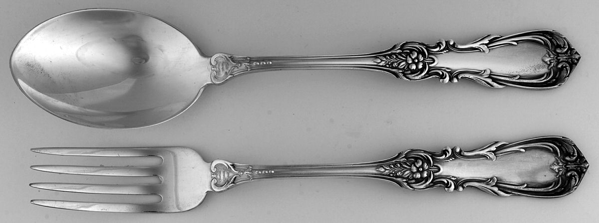 Imperial (Sterling) Solid 2-Piece Vegetable Serving Set by Camusso (Peru)-1