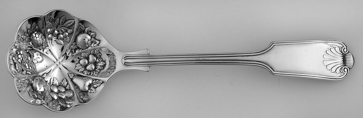 Fiddle Thread & Shell (Silverplate) Solid Bon Bon Spoon by Cooper Bros & Sons-1