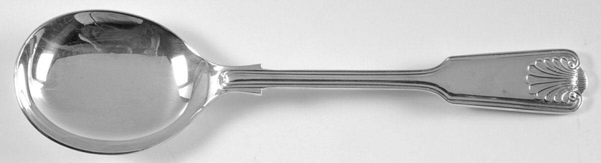 Fiddle Thread & Shell (Silverplate) Round Bowl Soup Spoon (Gumbo) by Cooper Bros & Sons-1