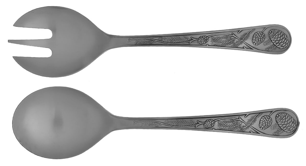 Pine Cone (Stainless) (2 Pc) Solid Salad Set by Cambridge Silver-1