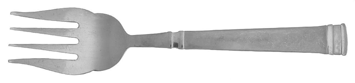 Rings Frost (Stainless) Medium Solid Cold Meat Serving Fork by Cuisinart Flatware-1