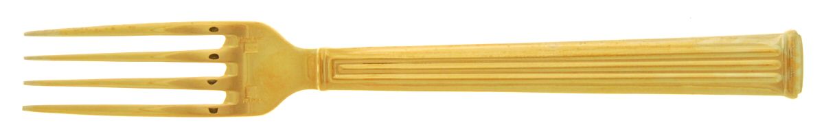 Triade (Gold Electroplate) Dessert Fork by Christofle France-1