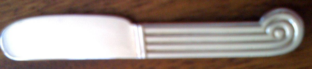 Strie Flat Handle Butter Spreader by Christofle France-1