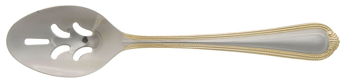 Verona (Stainless, Gold Accent) Pierced Tablespoon (Serving Spoon) by Cambridge Silver-1