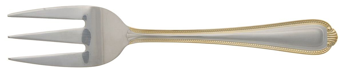Verona (Stainless, Gold Accent) Medium Solid Cold Meat Serving Fork by Cambridge Silver-1