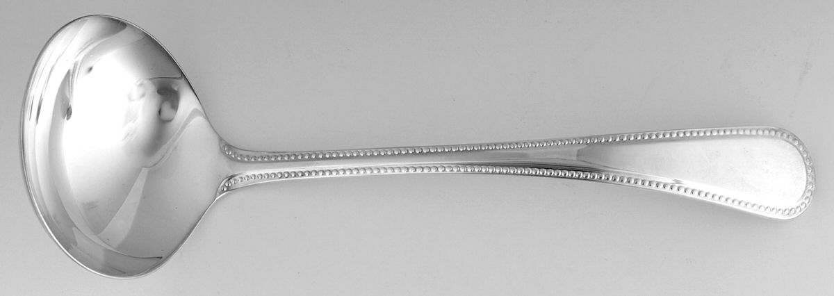 Bead (Silverplate) Solid Gravy Ladle by R. Carrs (England)-1