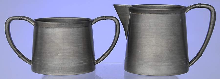 Colonial (Pewter, Hollowware) Creamer & Open Sugar Set by Colonial Casting Company-1