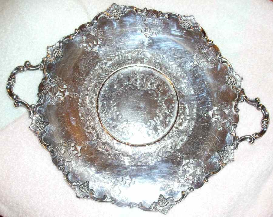 1602 (Silverplate, Hollowware) 13" Round Tray by Coronet Silver Company-1