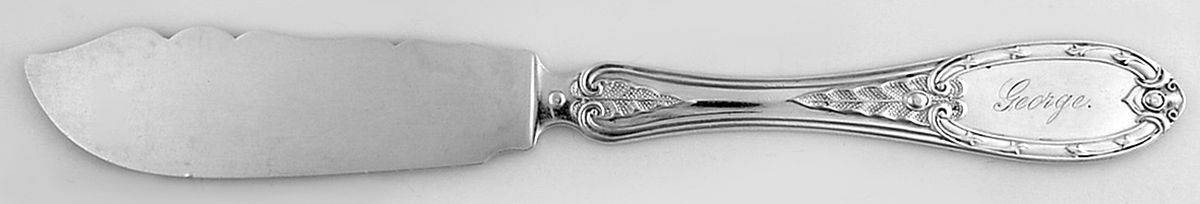 Coin Silver Flatware Flat Handle Master Butter Knife by Charles C Shaver-1