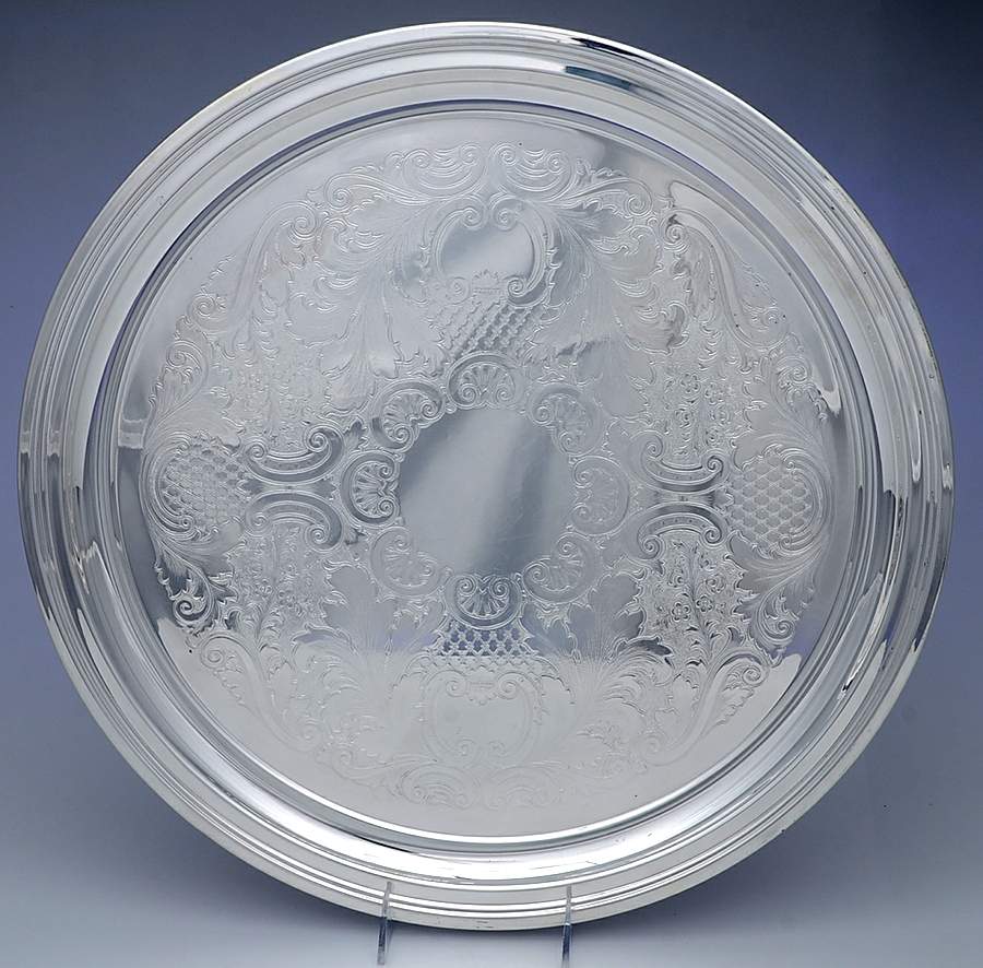 888 (Silverplate, Hollowware) Round Tray For Punch Bowl by Crescent Silverware-1
