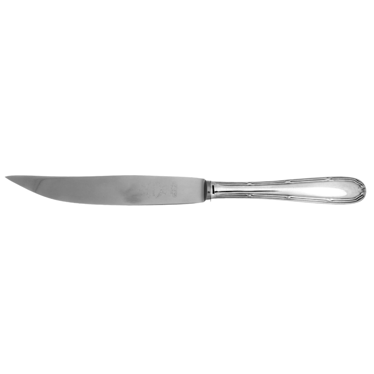Turgot (Silverplate) Steak Knife Individual Hollow, No Serrate HC by Christofle France-1