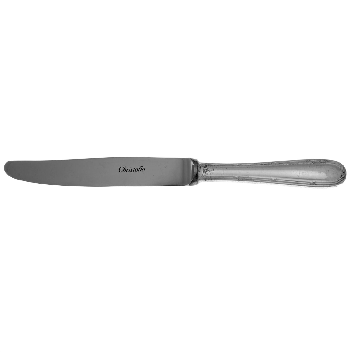 Turgot (Silverplate) Dessert Knife with Stainless Blade by Christofle France-1