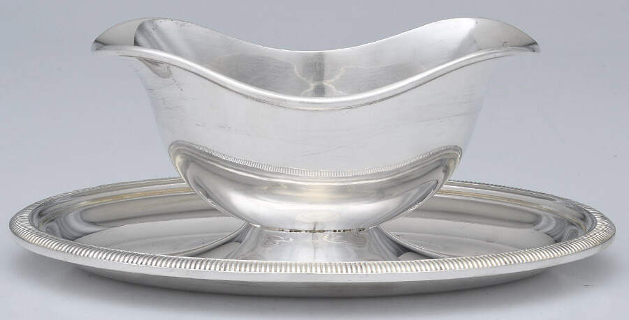 Colbert (Silverplate, Hollowware) Sauce Boat W/Attached Underplate by Christofle France-1