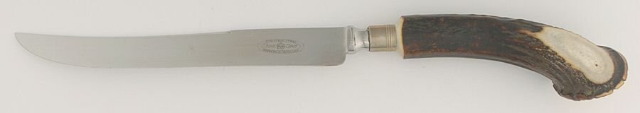 Stag Handled Carving Sets Large Stainless Blade Roast Carving Knife by Crown Crest-1