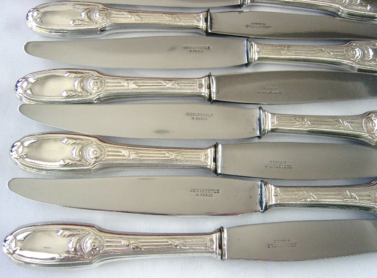 CTF90 (Silverplate) Modern Hollow Knife by Christofle France-1