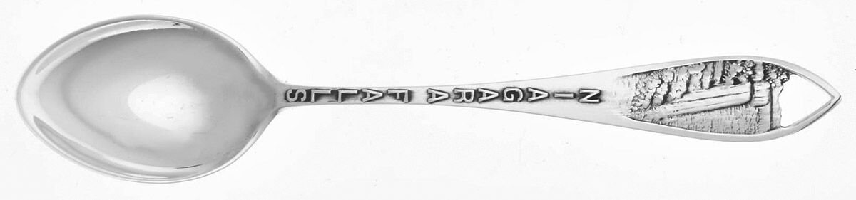 States & Cities Souvenir Spoons(Sterling) New York Demitasse Spoon by Chas M Robbins-1