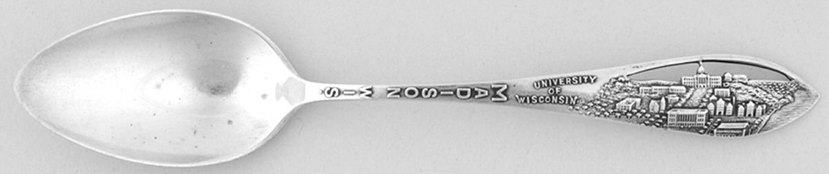 States & Cities Souvenir Spoons(Sterling) Wisconsin Teaspoon by Chas M Robbins-1