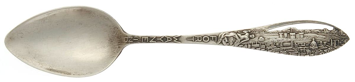 States & Cities Souvenir Spoons(Sterling) Indiana Five O'Clock Spoon by Chas M Robbins-1