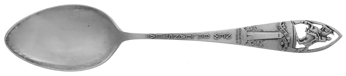 States & Cities Souvenir Spoons(Sterling) Louisiana Teaspoon by Chas M Robbins-1