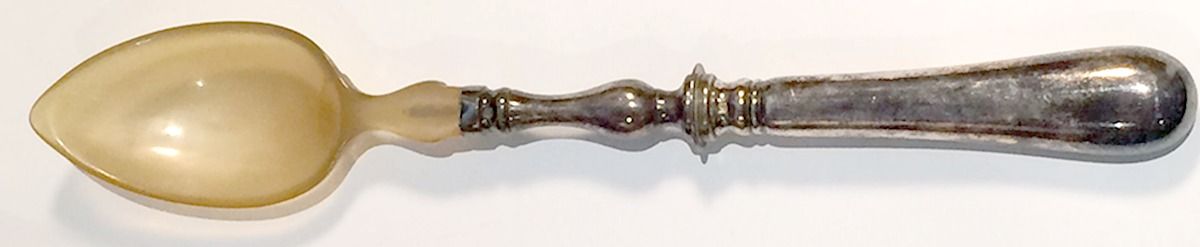 CTF93 (Silverplate) Salad Serving Spoon with Horn Bowl by Christofle France-1