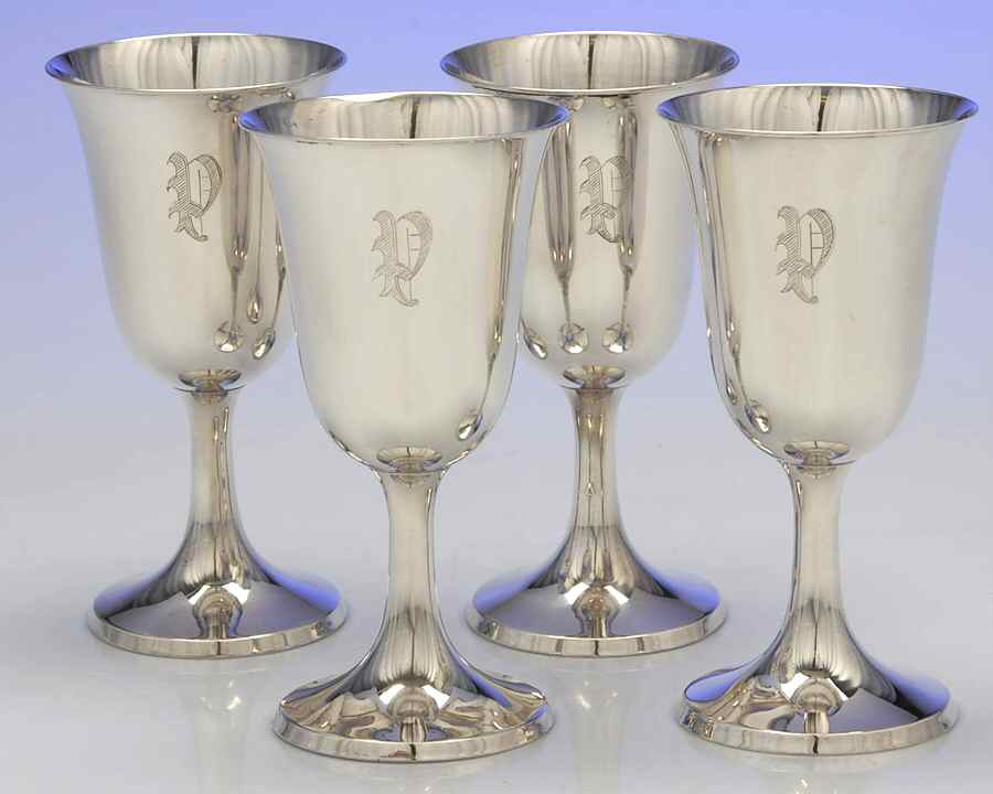 52-10 (Sterling, Hollowware) Water Goblet - Set of 4 by Concord-1