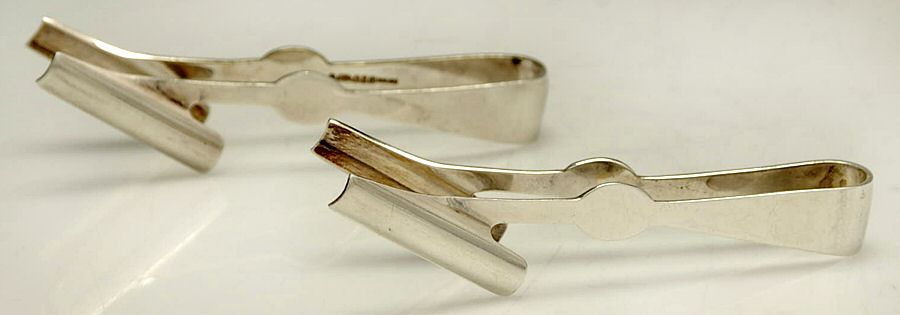 CBR18 (Sterling) (Set of 2) Solid Individual Asparagus Tongs by Cooper Bros & Sons-1
