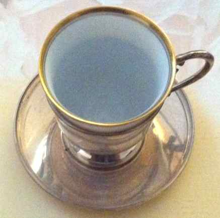601 (Sterling, Hollowware) Demitasse Cup and Saucer with Lenox Liner by Cartier-1
