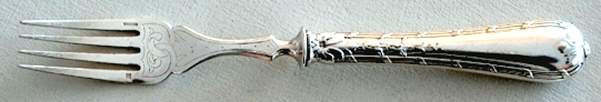 CTF94 (Silverplate) Individual Solid Fish Fork by Christofle France-1
