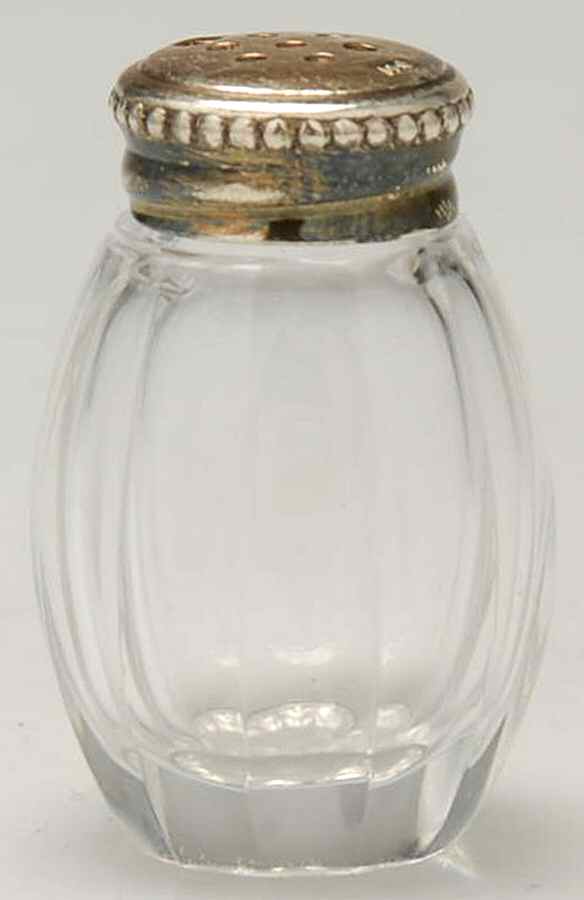 Perles (Sterling, Hollowware) Individual Crystal Salt Shaker w/Sterling Lid by Christofle France-1