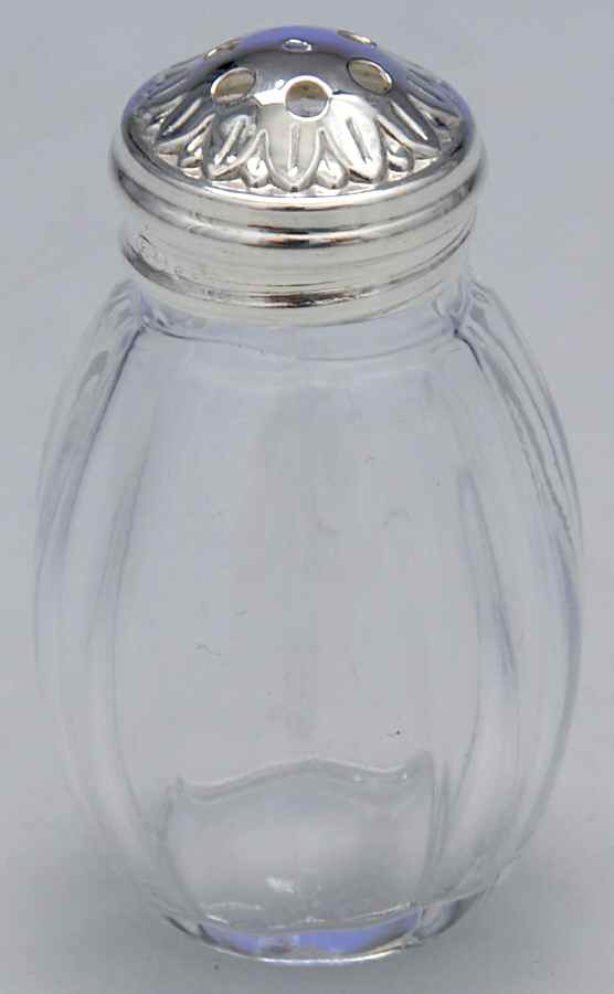 Malmaison (Sterling, Hollowware) Crystal Pepper Shaker W/Silver Top & Base by Christofle France-1