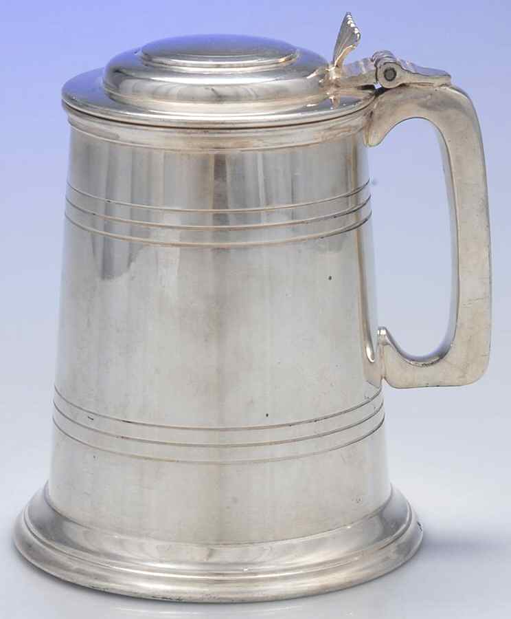 Silverplate Hollowware Beer Stein with Hinged Lid by Cooper Bros & Sons-1