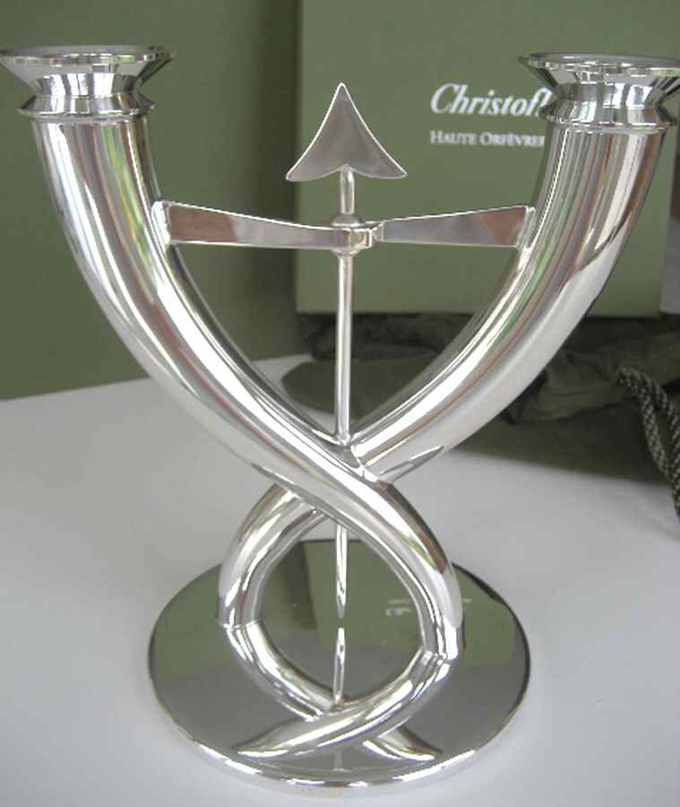 Fleche (Silverplate, Hollowware) 2 Light Candelabra Branch by Christofle France-1