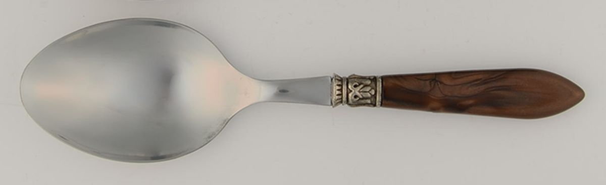 Cameo-Brown (Stainless) Salad Servng Spoon with Stainless Bowl by Cambridge Silver-1