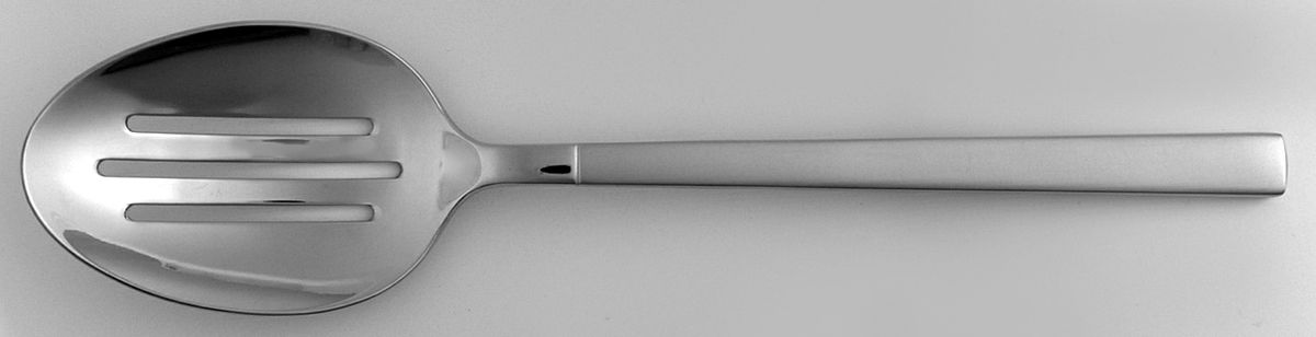 Kenton (Stainless) Pierced Tablespoon (Serving Spoon) by Crate & Barrel Flatware-1