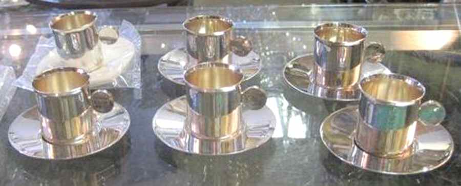 CTF104 (Silverplate, Hollowware) Plated Demitasse Cup and Saucer by Christofle France-1