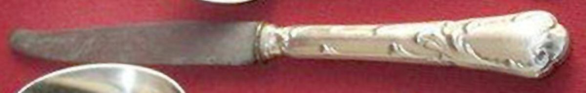 Louis XV Chrysanthemum (Slvp) Hollow Handle Youth Knife by Christofle France-1