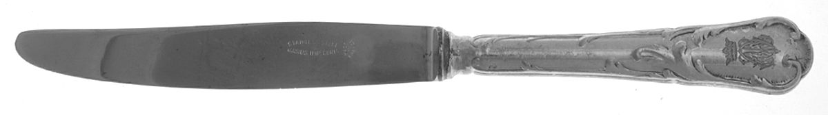 Louis XV Chrysanthemum (Slvp) Monogram Modern Hollow Knife by Christofle France-1