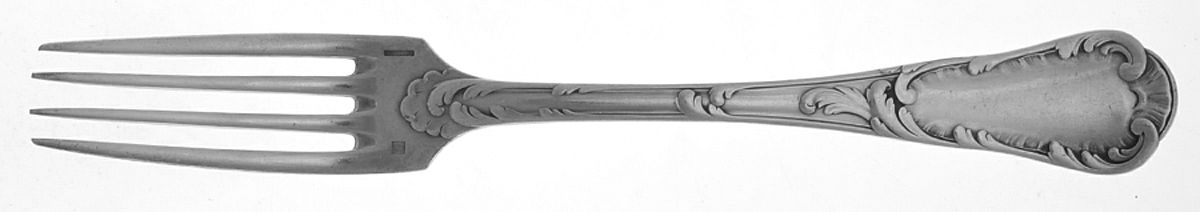 Louis XV Chrysanthemum (Slvp) Monogram Fork by Christofle France-1