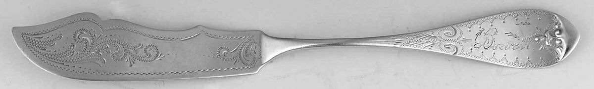 CSV4 (Coin) Flat Handle Bright Cut Master Butter by Misc Coin Silver Mfg-1