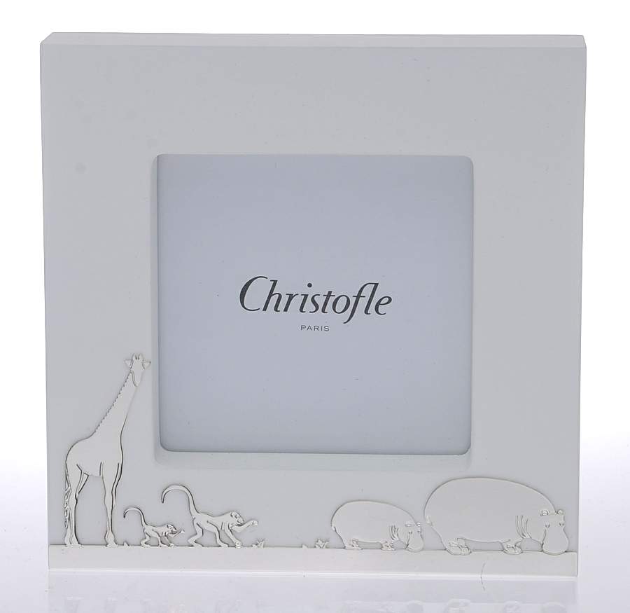 Savane (Silverplate, Hollowware) Picture Frame-Holds 3 1/2" X 3 1/2" by Christofle France-1