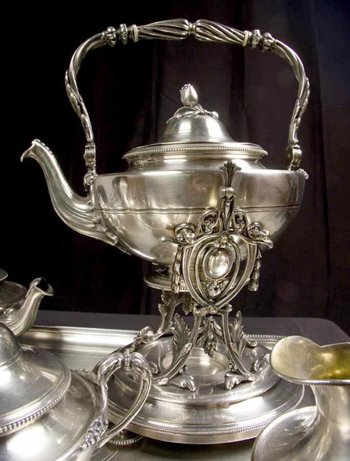 2098149 (Silverplate, Hollowware) Kettle, Stand & Burner by Christofle France-1