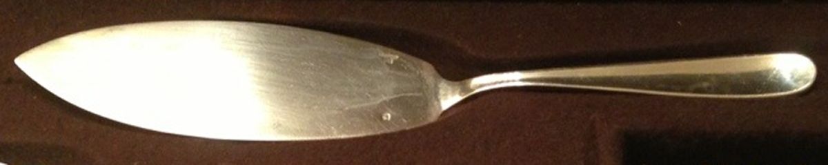 Dax (Silverplate) Large Solid Fish Serving Knife by Christofle France-1