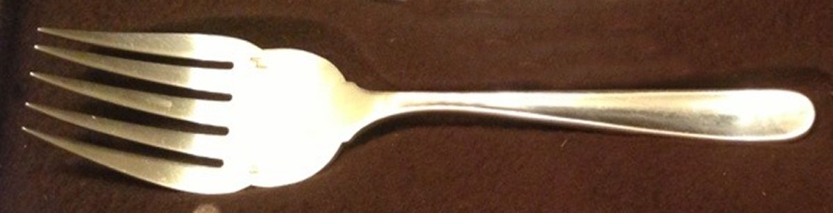 Dax (Silverplate) Large Solid Fish Serving Fork by Christofle France-1