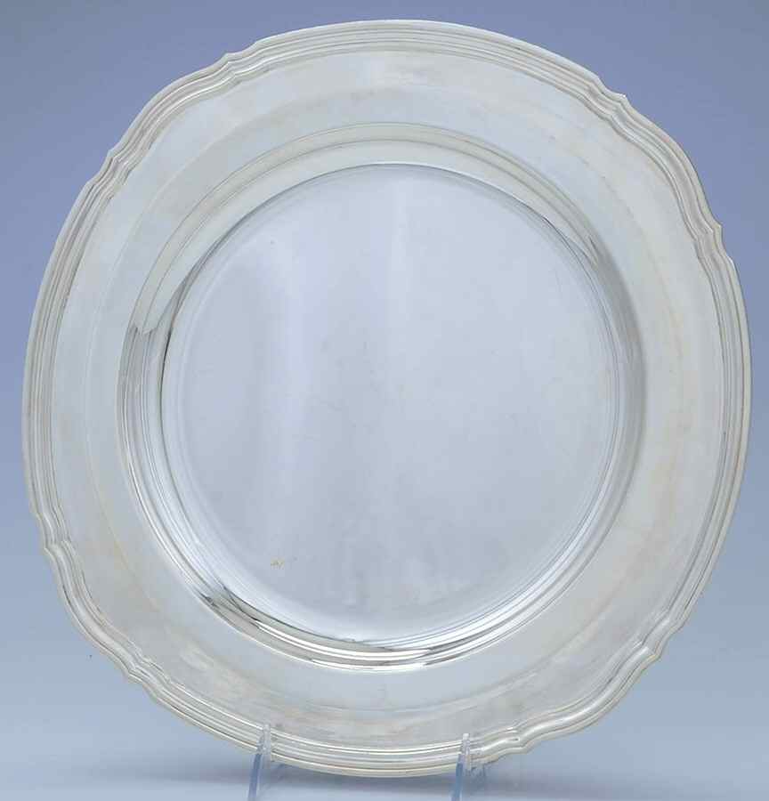 CTF109 (Silverplate, Hollowware) 13" Round Tray by Christofle France-1