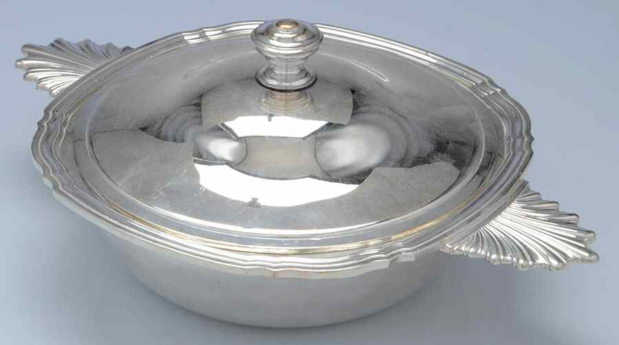 CTF109 (Silverplate, Hollowware) Round Covered Vegetable Bowl by Christofle France-1